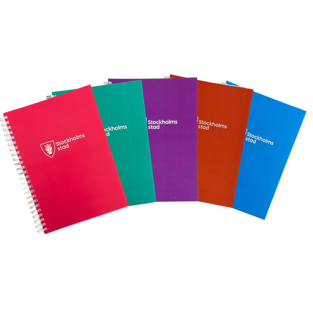 Anteckningsbok A5, blandade färger, linjerat, 5-pack