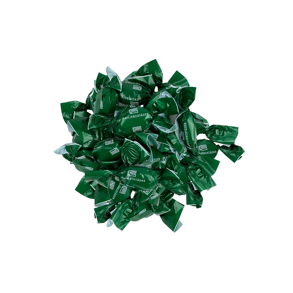 Twistade karameller hallon/lakrits  2,5 kg