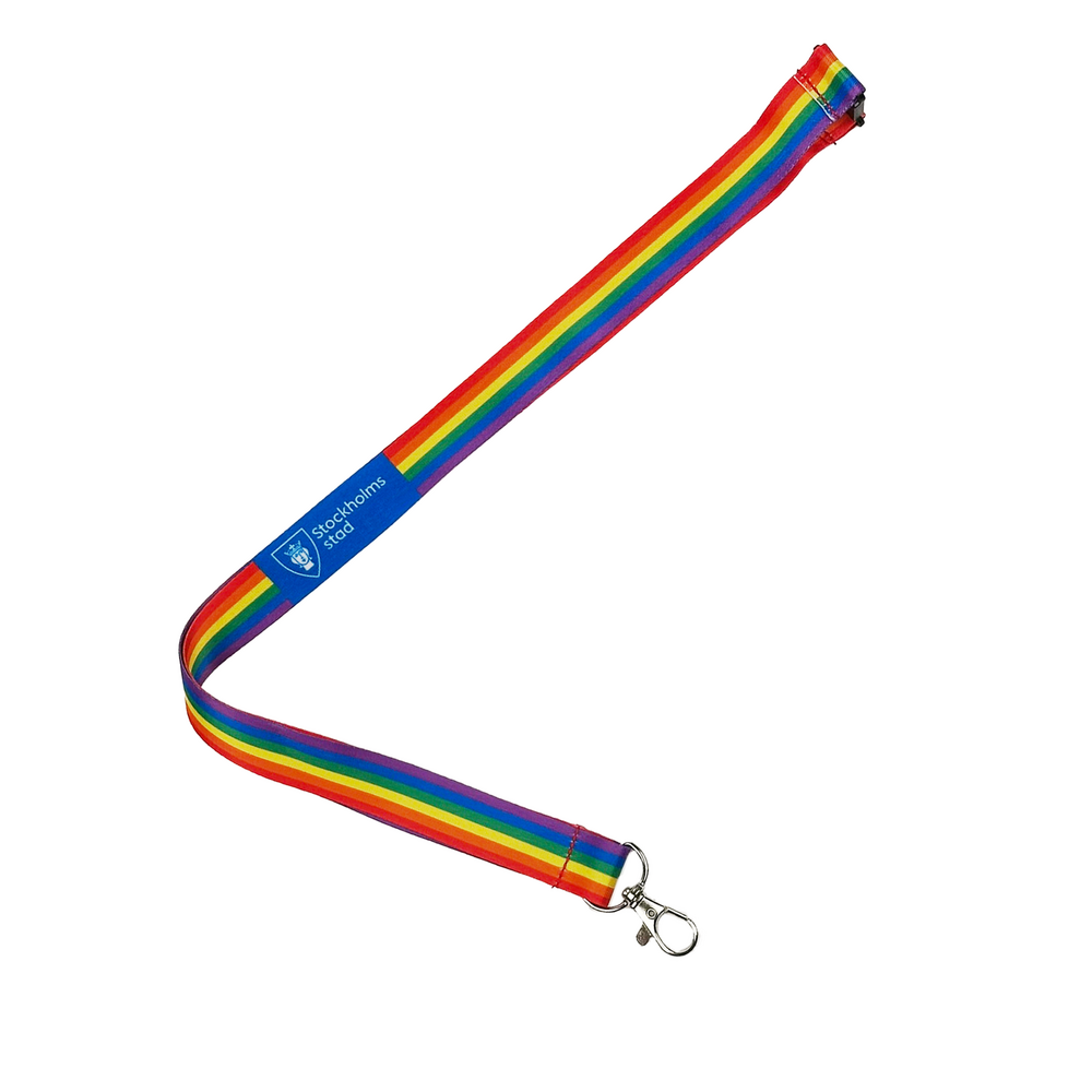 Nyckelband m säkerhetsspänna regnbågsmönster, 25-pack