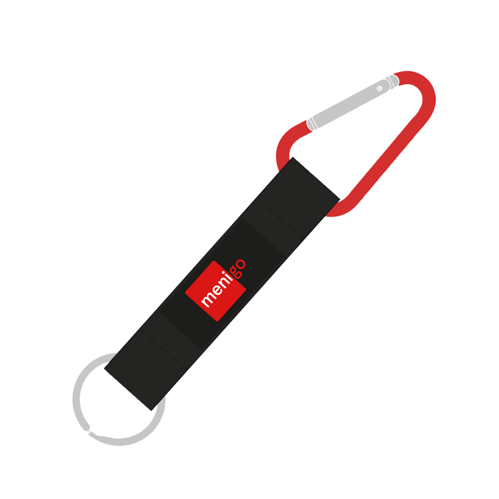 Menigo, nyckelring med karbinhake, kort 50-Pack, Svart