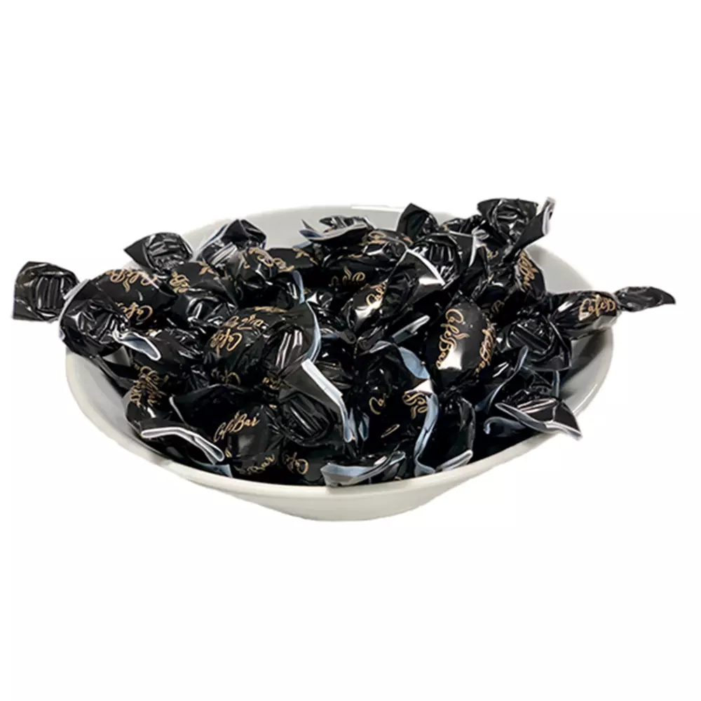 Twistade karameller, hallon lakrits, 5kg