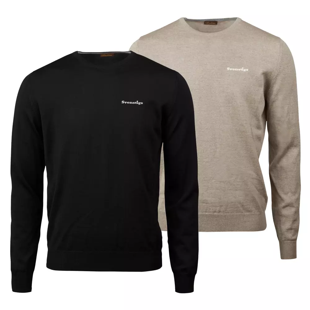 Stickad tröja, merinoull, herr