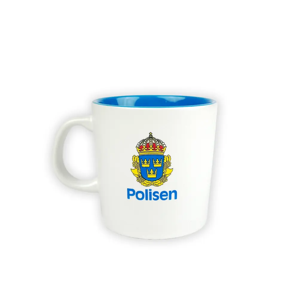 Kaffemugg, Polisen, vit med blå insida 36-pack