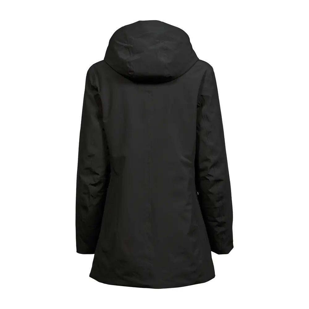 All-weather jacket, women, black embroidered logo
