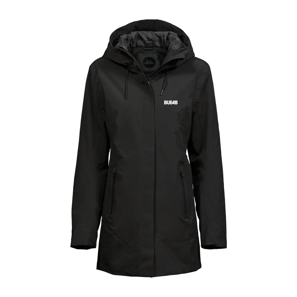 Allvädersjacka, dam, vit brodyrlogo