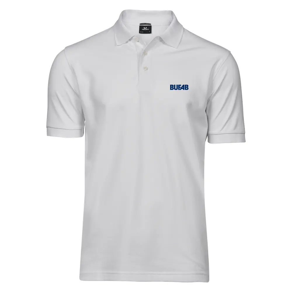 Piké, stretch, herr, marinblå brodyrlogo