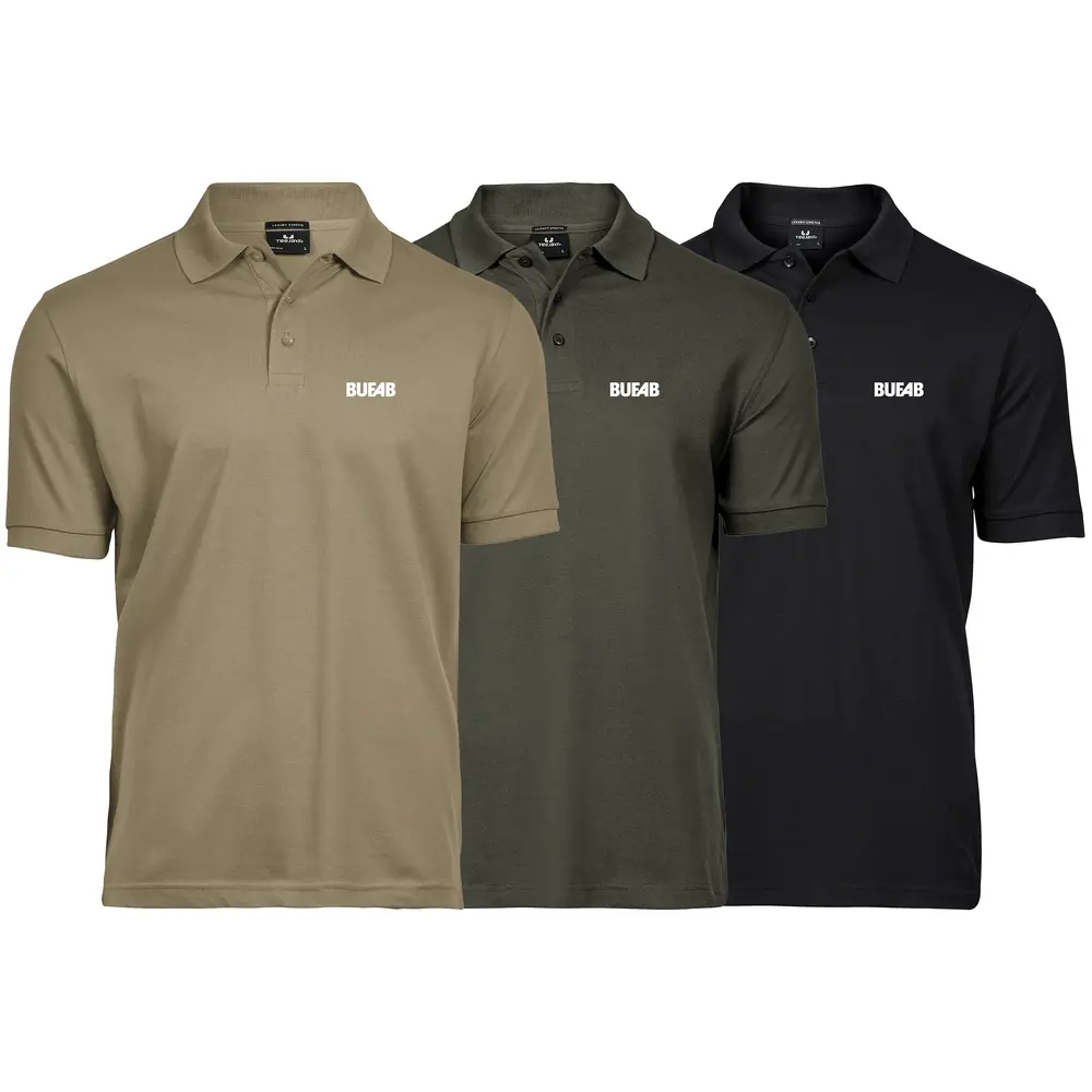 Piké, stretch, herr, vit brodyrlogo