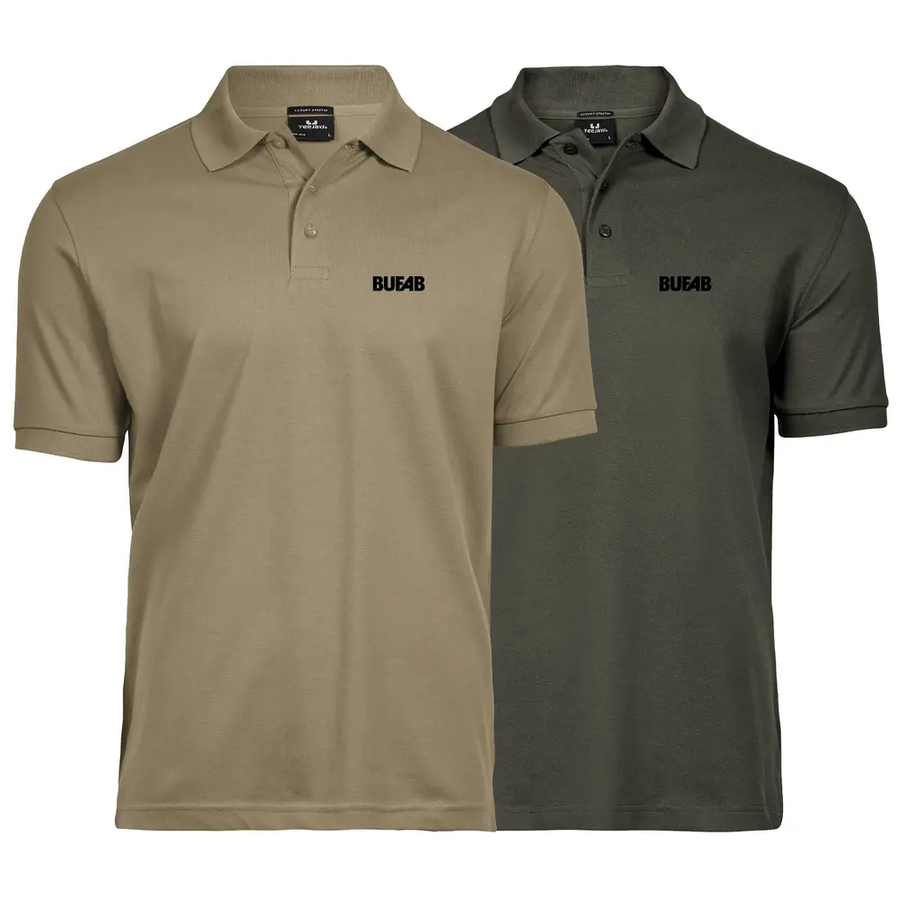 Polo shirt, stretch, men's, black embroidered logo