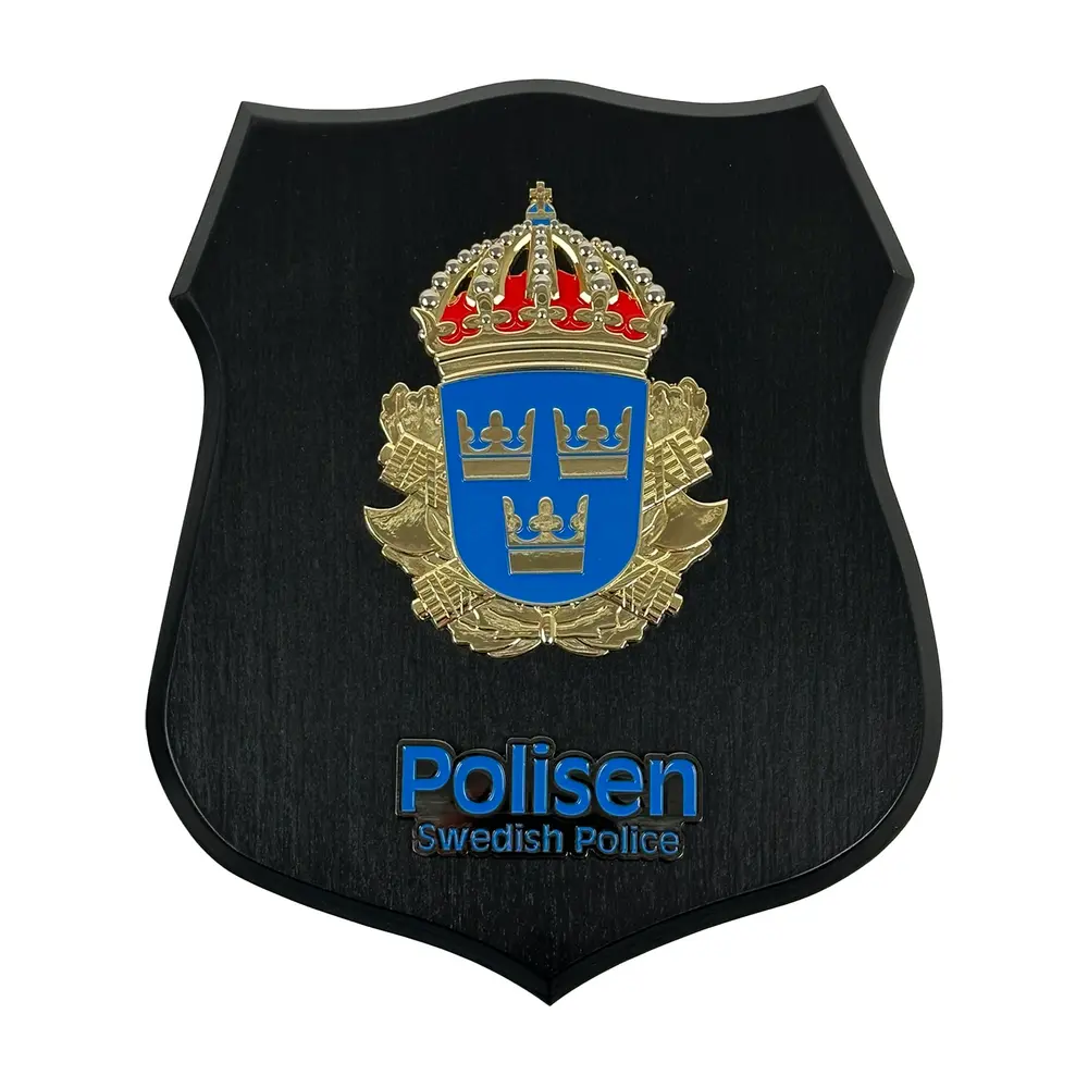 Sköld,Swedish Police, 245x205 mm, svart