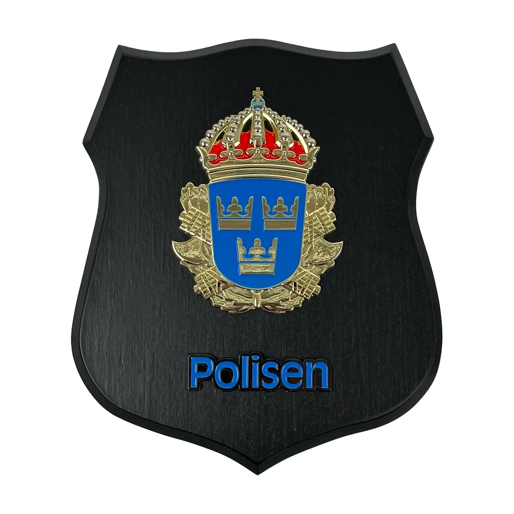 Sköld, Polisen, 245x205 mm, svart