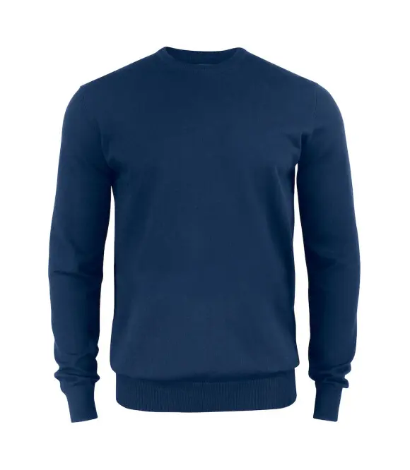 Stickad tröja rund hals Herr