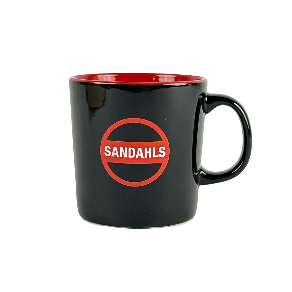 Mugg, svart/röd
