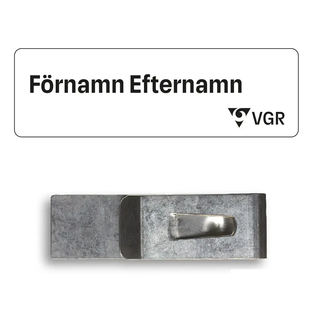 VGR, Namnskylt, militärclips, 80x25mm