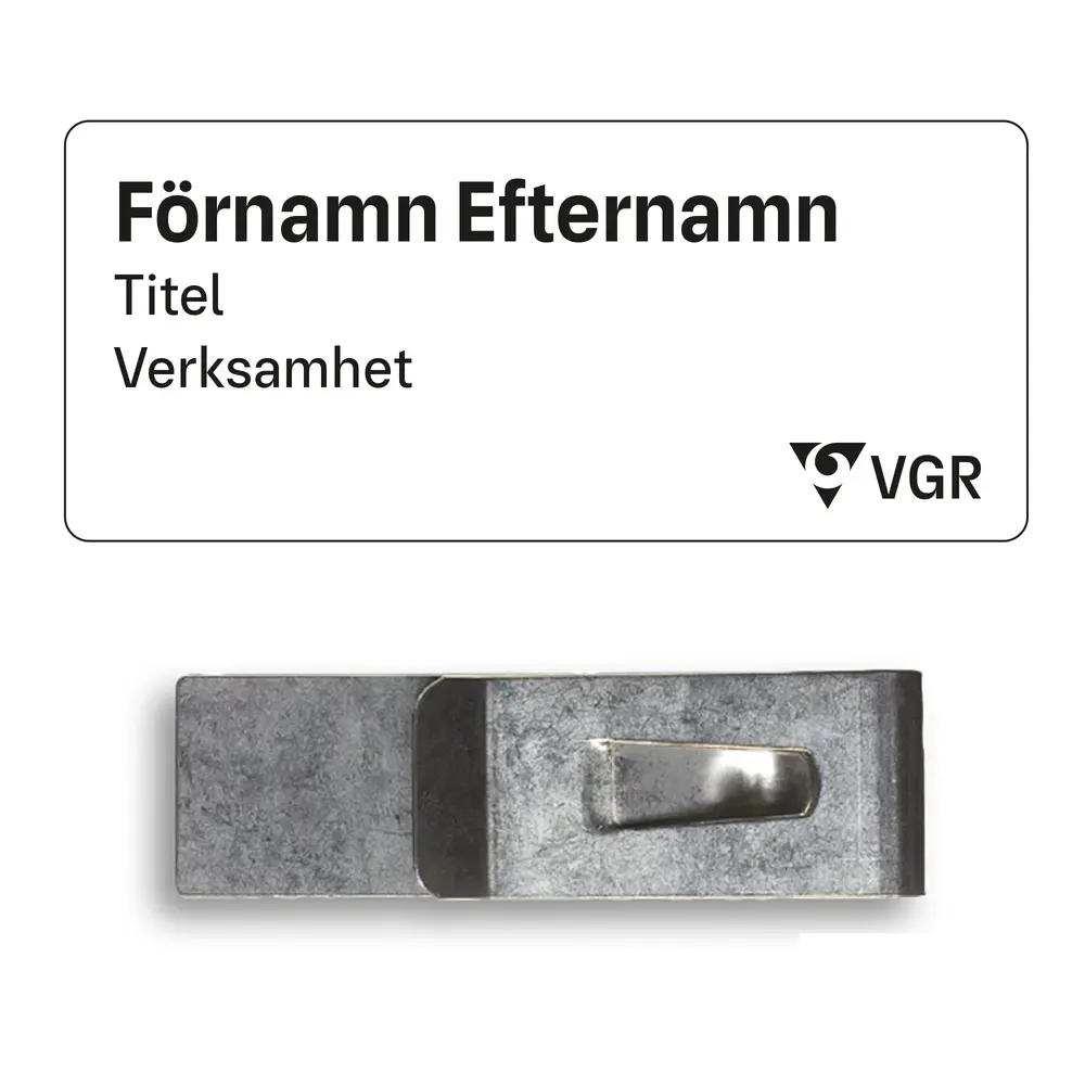 VGR, Namnskylt, militärclips, 80x35mm