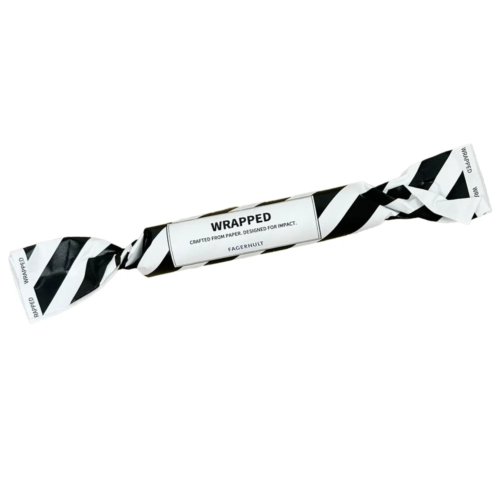 Polkagris, Hallon/lakrits, 25g, svart & vit randig