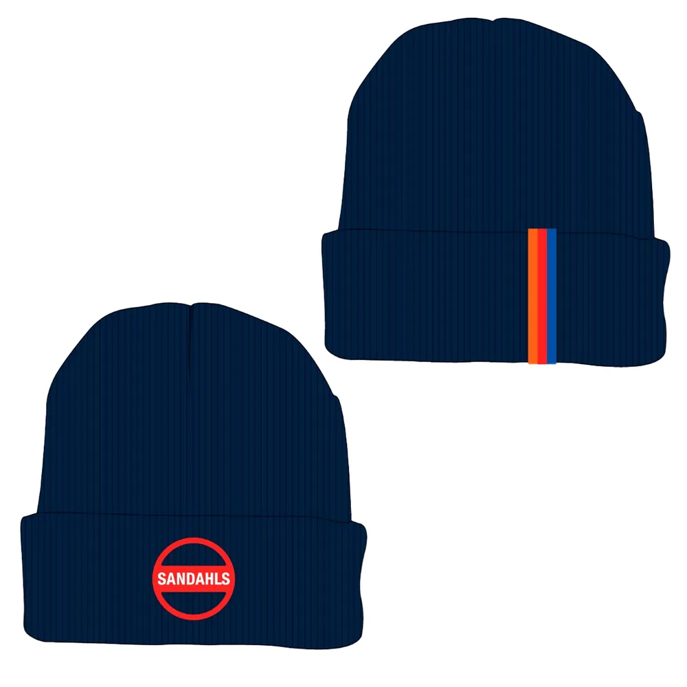 Stickad mössa, 10-pack, sandahls, marinblå