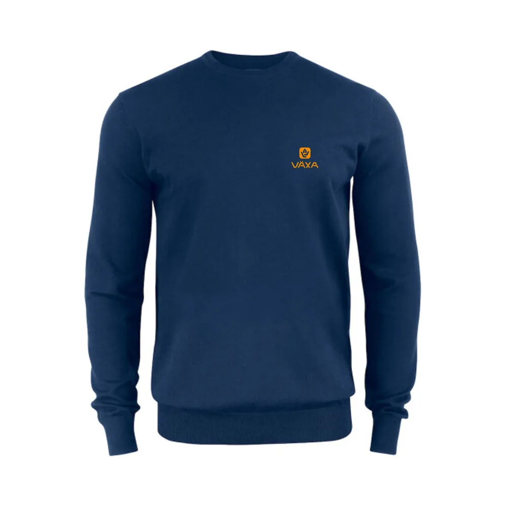 Stickad tröja rund hals Herr