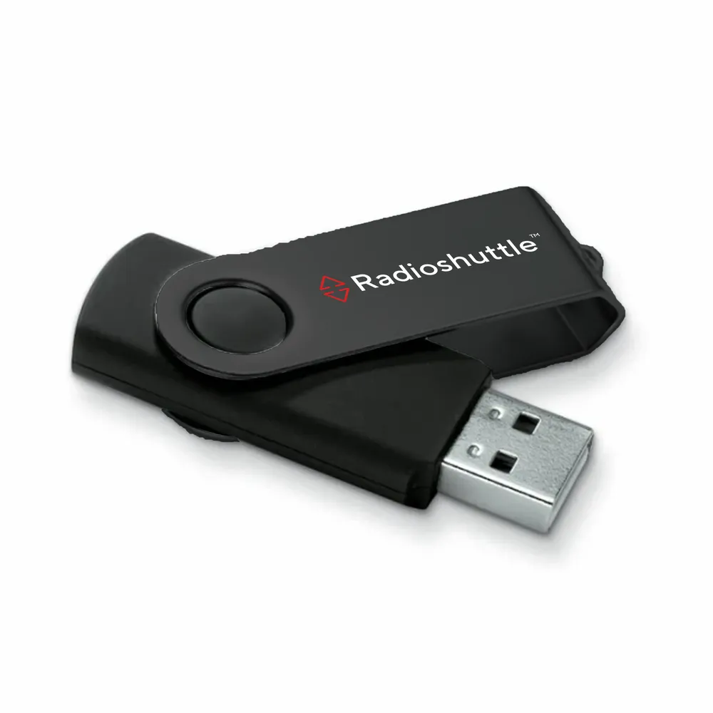 USB-minne, 8 GB, radioshuttle, svart