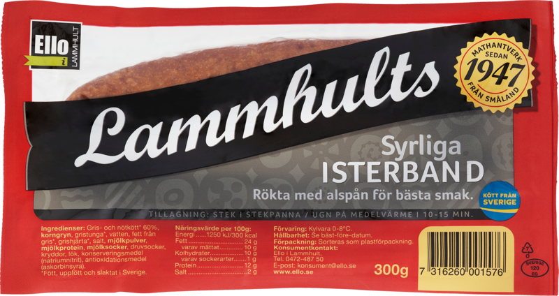 Bild på syrliga isterband