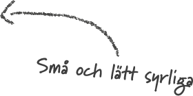 Pil som pekar mot bilden på små och fina isterband