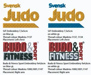 Adidas Champion 3 Blå med Svenska Judoförbundets landslagsbrodyrer