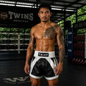 Twins Thai Shorts Spine Black-White