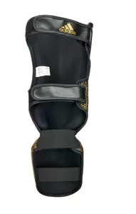 Adidas Pro Kickboxing Skinnebens- og Vristbeskyttere Sort-Guld
