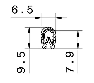 Edge protection strip PVC 1-2mm Black