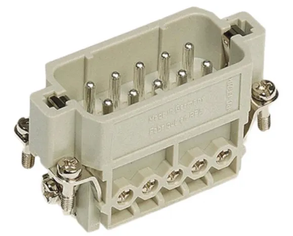Pin insert, Han A 10-pin, 10 Poles, Screw, Plug