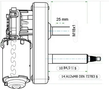 Wiper Motor 24V, 95°
