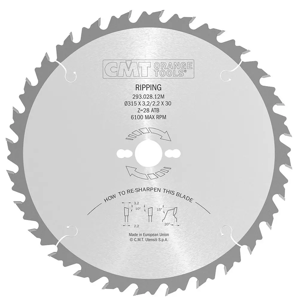 CMT Klyvsågklinga D315 Z28 d30 skärbredd 3,2