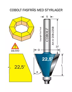 Fasfräs 22.5° L=26 D=30 S=8 Cobolt®
