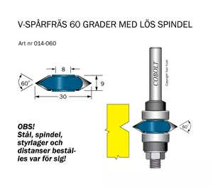 V-spårskiva 60° D=30 Cobolt®