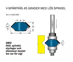 V-spårskiva 45° D=30 Cobolt®