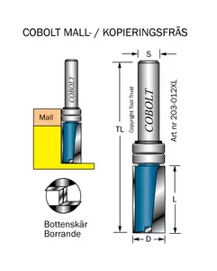 Mallfräs D=12 L=25 TL=63 S=8 Cobolt®