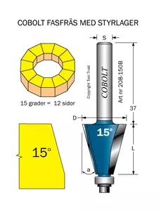 Fasfräs 15° L=26 D=23 S=8 Cobolt®