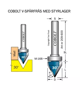 Fasfräs 30° m styrlager M-168 Cobolt®