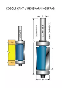 Kantfräs m dubbla lager M-198 Cobolt®