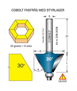 Fasfräs 30° L=22 D=35 S=8 Cobolt®