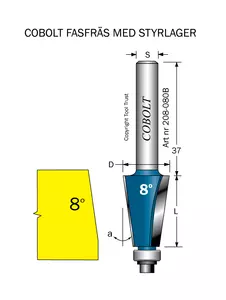 Fasfräs 8° L=26 D=17 S=8 Cobolt®