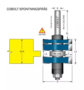 Spontfräs L1=8 L2=34.5 F=9.5 D=41 S=8 Cobolt®