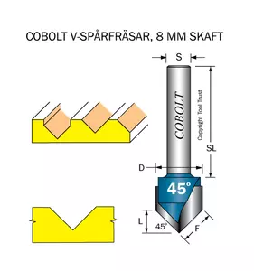 Fas och V-spårfräsar  45º
