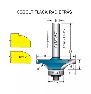 Avrundningsfräs flack R=12 D=40 L=10 S=8 Cobolt®