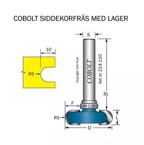 Siddekorfräs R=5 F=10 L=10 D=32 S=8 Cobolt®
