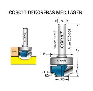 Dekorfräs m lager M-228 Cobolt®