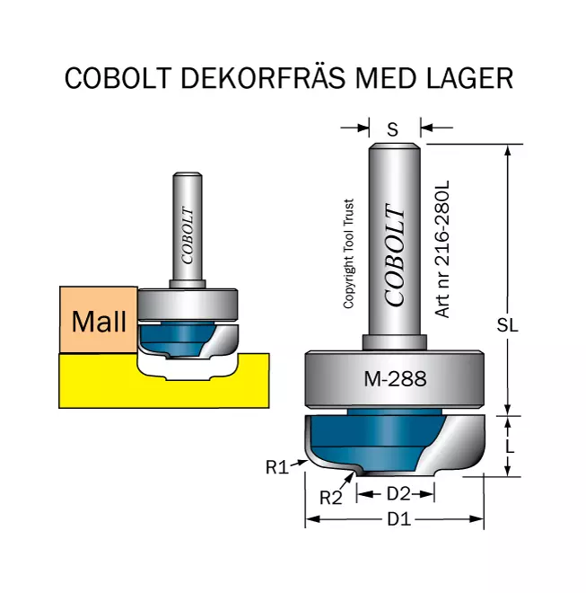 Dekorfräs m lager M-288 Cobolt®