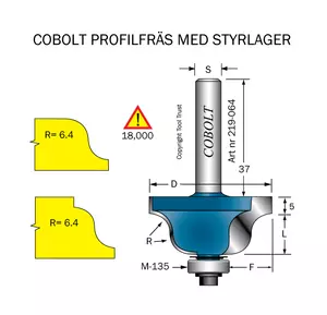 Profilfräs dubbelradie R=6.4 L=18 F=13 Cobolt®