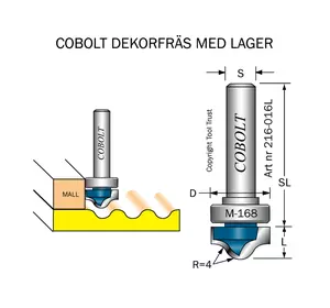 Dekorfräs m lager M-168 Cobolt®