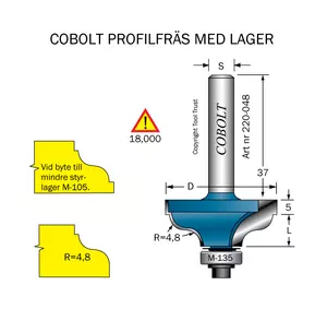 Kantprofilfräs R=4.8 L=14.5 F=11 Cobolt®