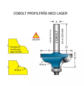 Kantprofilfräs R=6.4 L=18 F=14.5 Cobolt®